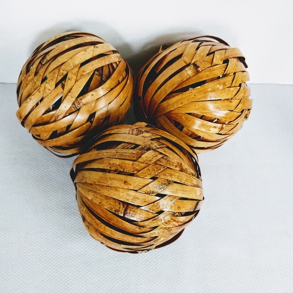 Other - Set of 3 Decorative Rattan Balls